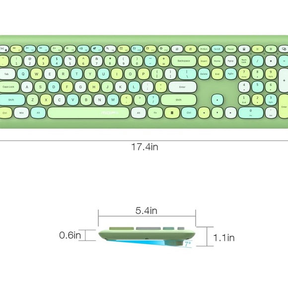 MOFii 666 2.4G wireless keyboard matcha green - Picture 3 of 13